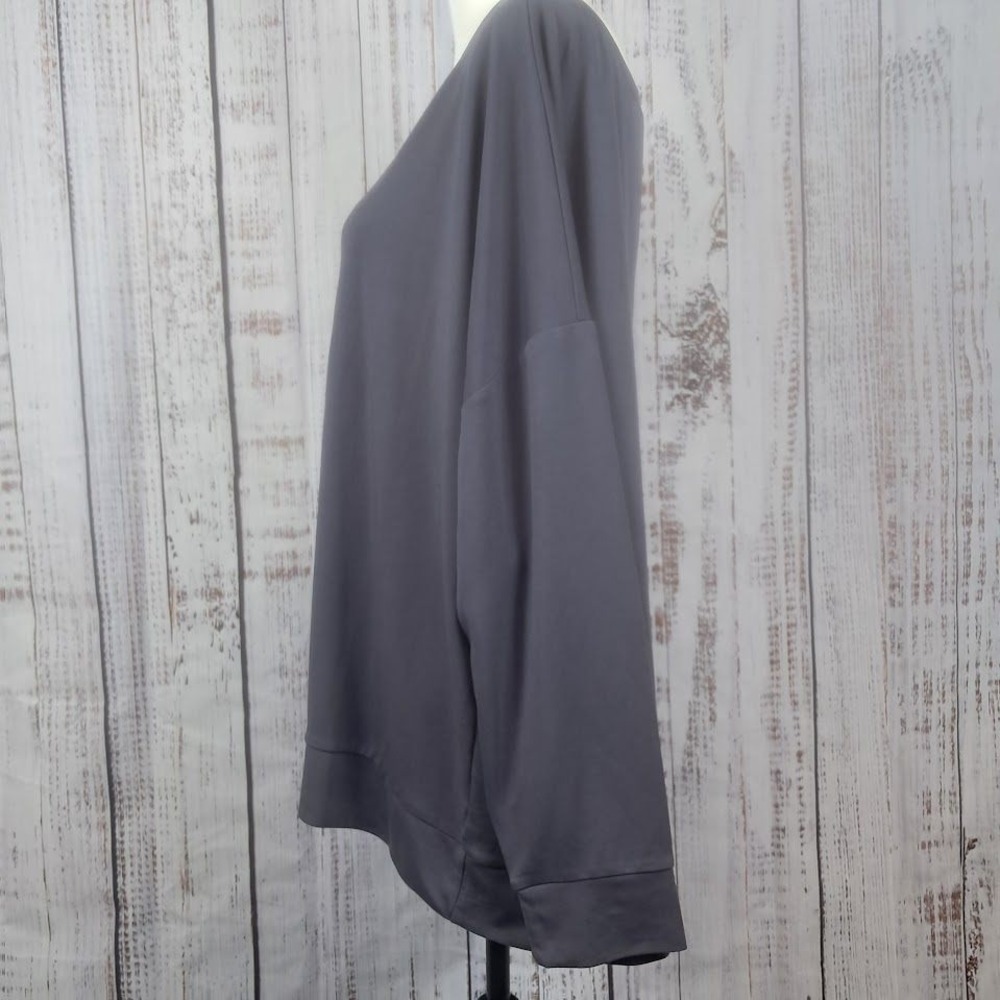 FABLETICS 1X Eco Sleek Knit Boat Neck Pullover Pewter Gray Athleisure - Picture 4 of 9